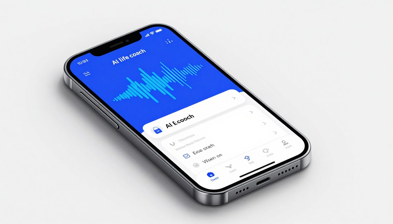 best AI life coach app interface showing voice coaching features
