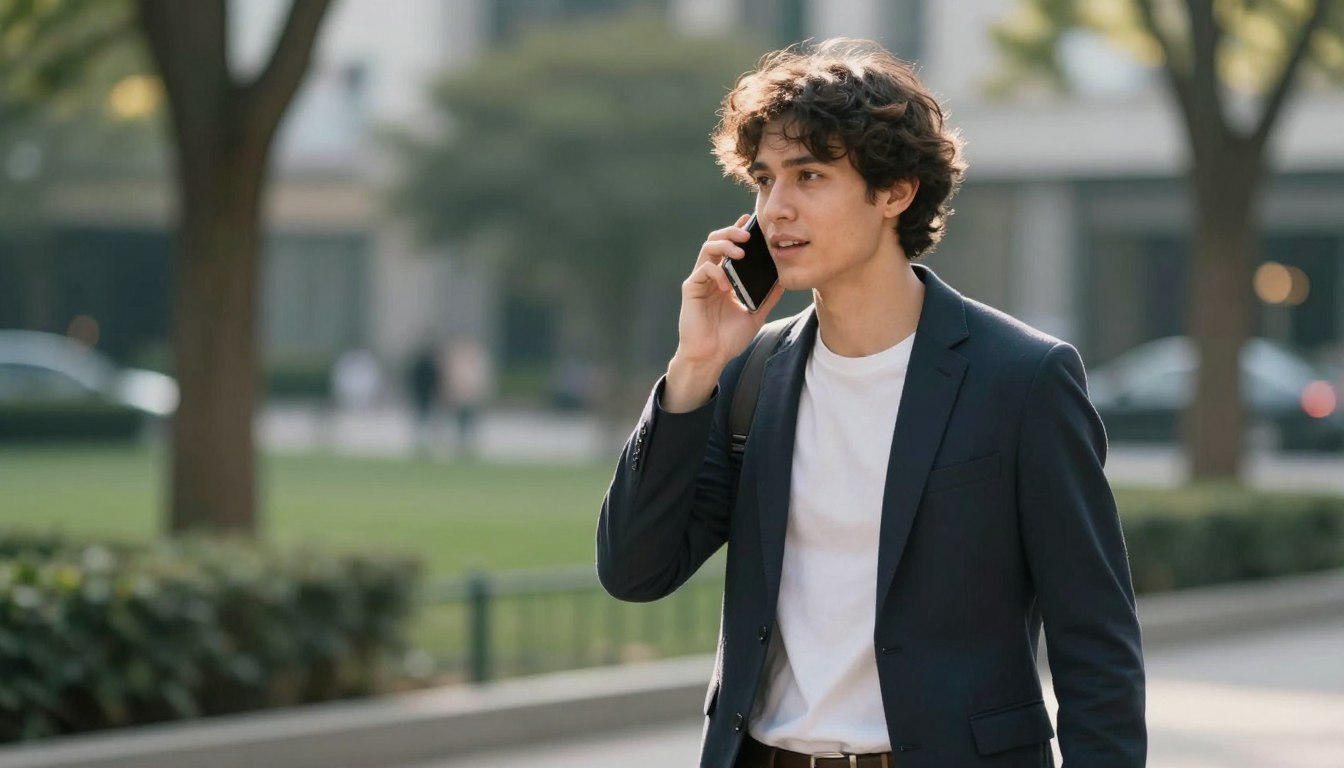 person using voice AI life coach during morning walk