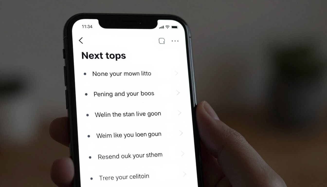 Smartphone screen showing AI coach giving clear, actionable next steps